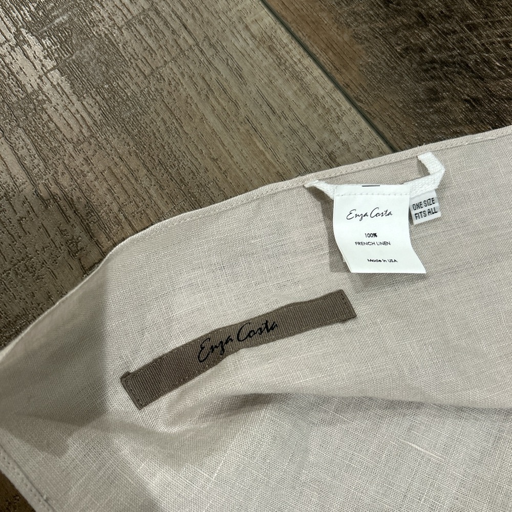 Enza Costa linen scarf top in flax - Picture 3 of 6